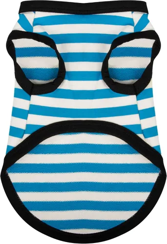 Miniatura 14 de Paiaite 3 piezas de camisa para perro a rayas de color oscuro, camisas sin mangas de algodón para cachorros, ropa transpirable para mascotas