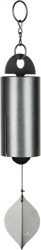 Woodstock Chimes Campanilla de viento heroica para exterior de 24 pulgadas, color gris medio, tono profundo, decoración al aire libre para patio,