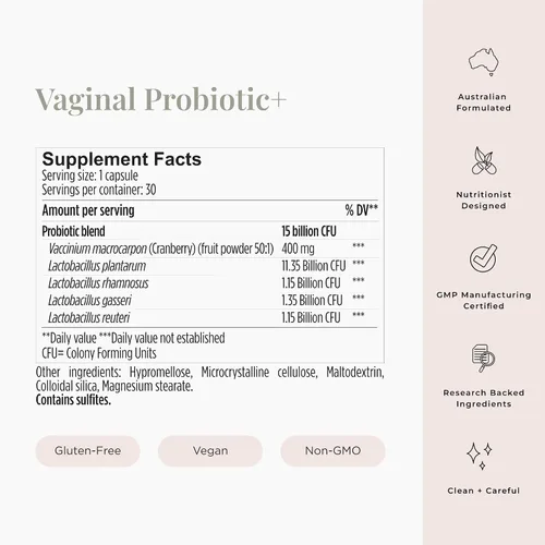 Miniatura 5 de JSHealth Probiótico vaginal para mujeres. Probiótico estable para la salud urinaria y vaginal. Cepas de arándanos y lactobacilos. Formulado por