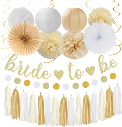 Miniatura 11 de Decoraciones de Fiesta de Navidad Rojo Verde-Blanco - 20 piezas Farolillos de Papel Mexicanos Italianos Abanicos, Pompones de Papel de Seda, Bolas