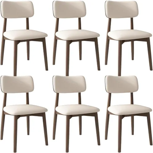 Miniatura 45 de YVYKFZD Solid Wood Dining Chairs, Kitchen Chairs Set with Curved Backrest, Leather Upholstered Dining Room Chair, Armless Living Room Chair, for