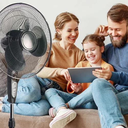 Miniatura 8 de Hoja de ventilador de plástico de 16 pulgadas con cubierta de tuerca, pieza de repuesto de 3 cuchillas para muchos ventiladores de pedestal, de pie