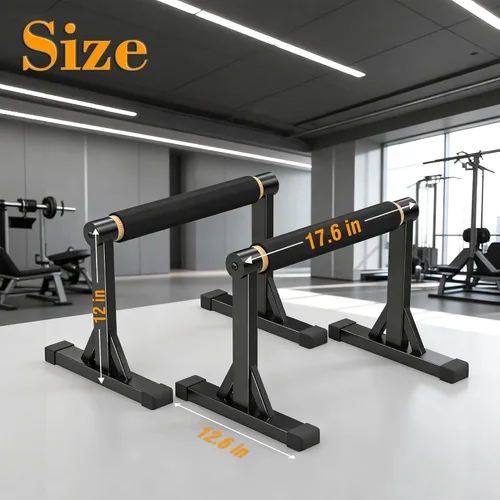 Miniatura 7 de Wooden Parallel Bar and Dip Bar with Adjustable Height and Non-Slip Handles, Rock-Free Fitness Equipment for Handstands, L-Sits, Gymnastics and