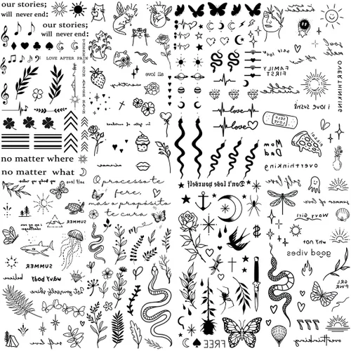 Miniatura 12 de 8 hojas de tatuajes temporales de león, lobo, tigre, para hombres y adultos, brújula de vida silvestre realista, calcomanías falsas de tatuaje