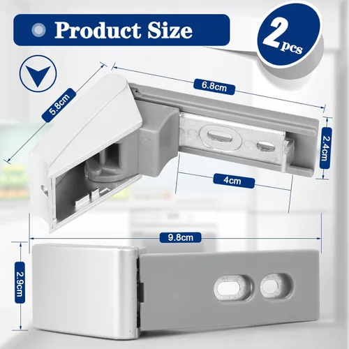 Miniatura 5 de 2 piezas de repuesto de bisagras de refrigerador 9590178 para congelador Liebherr 9590124, 9590190 Juego de bisagras de puerta de acero inoxidable