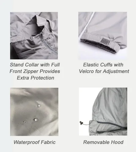 Miniatura 4 de Chaqueta impermeable rompevientos ligera para hombre con capucha extraíble