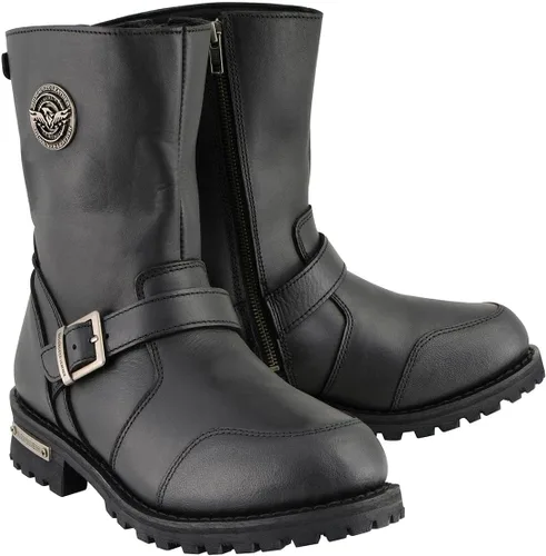 Milwaukee Leather Botas clásicas para hombre con detalle de hebilla