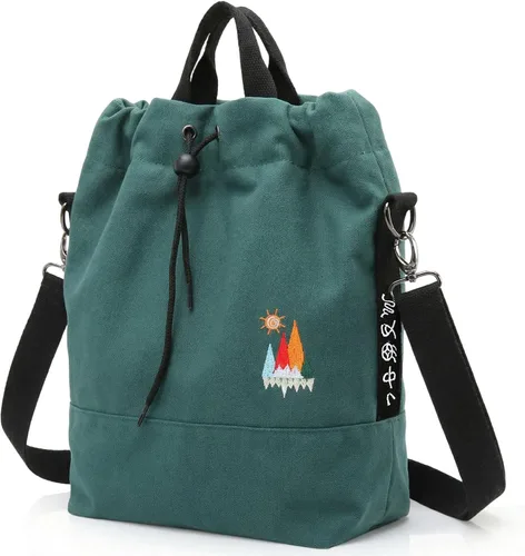 Miniatura 10 de Bolso de mano de lona para mujer, bolso de hombro informal, bolso de trabajo, bolso cruzado con bordado de sol