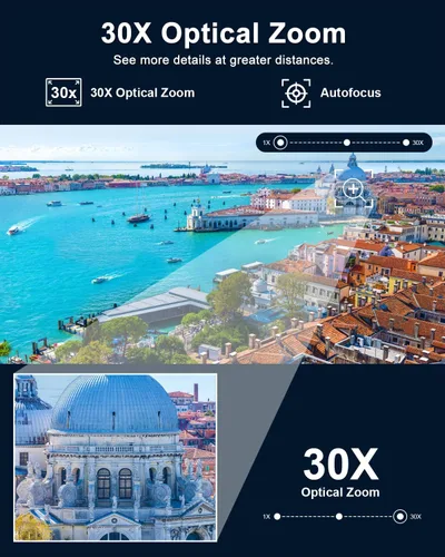 Miniatura 2 de Cámara de seguridad PTZ 4K para exteriores con zoom óptico de 30X, visión nocturna de 1000 pies, cámara IP inalámbrica RTSP WiFi de 8MP 360°