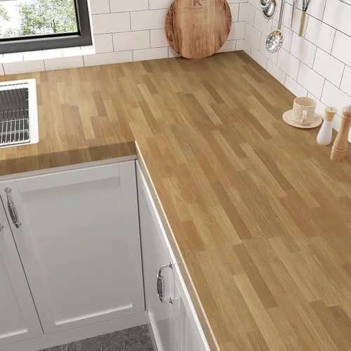 Miniatura 2 de Jeweluck Papel tapiz de madera para despegar y pegar, papel de contacto de madera para gabinetes, 15.7 x 118.1 pulgadas, papel tapiz de grano