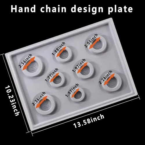 Miniatura 2 de SXDMHYB Tablero de diseño de cuentas, bandeja de producción de joyas de bricolaje, tablero de cuentas flocadas para pulseras, cuentas de collar