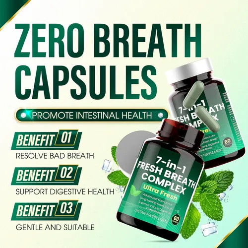 Miniatura 3 de Zero Breath - Cápsulas para el mal aliento - Ambientador de aliento 7 en 1 solución para el mal aliento con clorofilina orgánica, menta
