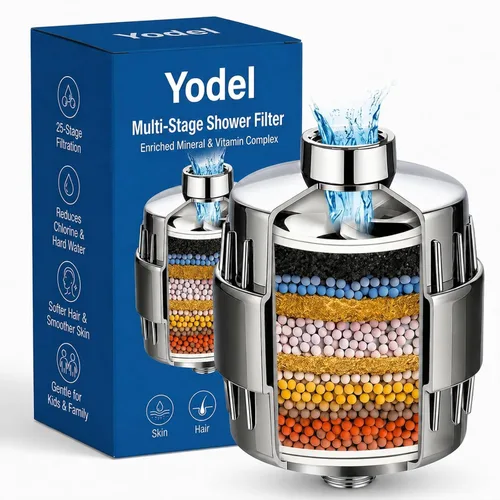 Miniatura 12 de Yodel Filtro de ducha para agua dura, filtro de cabezal de ducha de 25 etapas que elimina el cloro para el cabello y la piel, reduce la piel seca