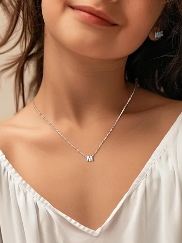Miniatura 4 de ChicSilver - Collar de plata de ley 925 con inicial para mujeres y niñas, joyería de letras delicadas, para regalo personalizado (con caja de regalo)