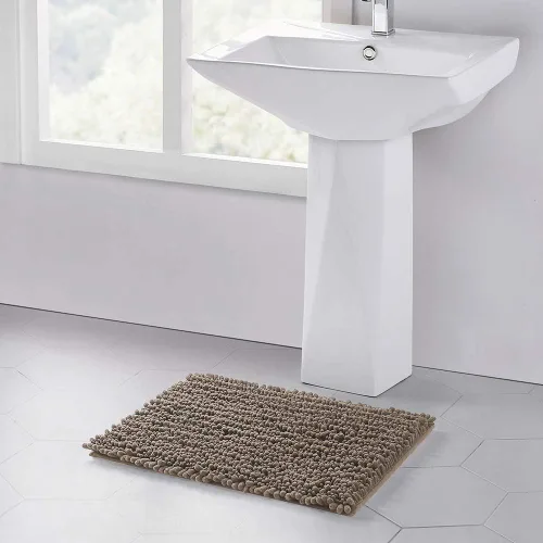 Miniatura 32 de Walensee Alfombra de baño antideslizante (24x17 pulgadas, rosa polvoriento) absorbente de agua, súper suave, lanuda de felpilla, lavable a máquina