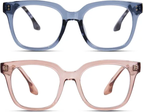 Miniatura 10 de Gafas de lectura de gran tamaño para mujeres y hombres, marco grande, cuadrado, bloqueo de luz azul, para lectura de computadora, bisagra de resorte