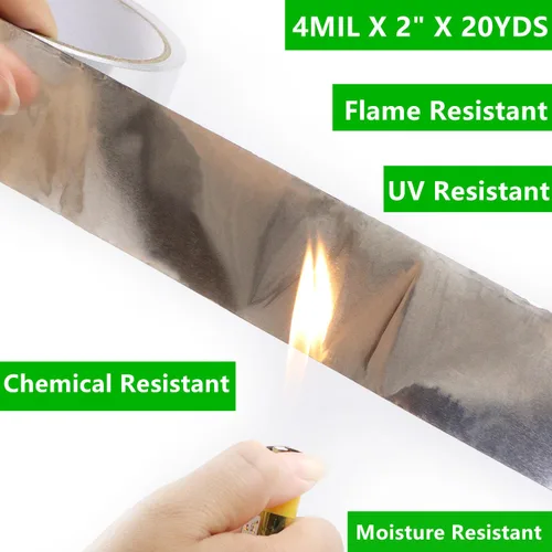 Miniatura 3 de Cinta adhesiva de papel aluminio plateado COSIMIXO 4.0 mil x 2 pulgadas x 20 yardas, resistente, sellado y parcheado de alta temperatura, perfecta