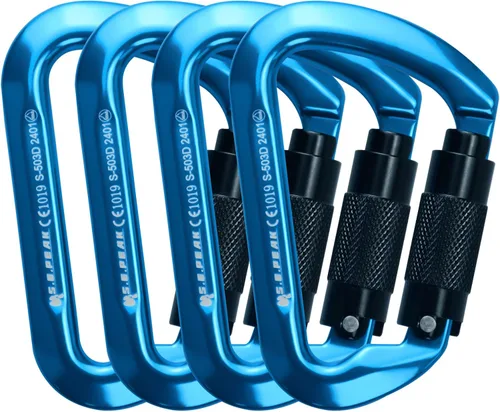 Miniatura 23 de SEPEAK UIAA - Mosquetones de escalada de 30 kN con cierre de rosca, mosquetones profesionales de servicio pesado para escalada, montañismo, rappel