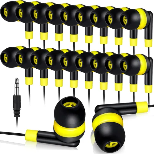 Miniatura 8 de Kanayu Paquete de 100 auriculares con cable a granel para aulas, auriculares básicos para estudiantes, sin micrófono, con conector de 0.138 in