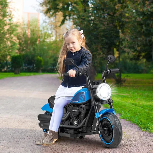 Miniatura 9 de Costzon Motocicleta para niños pequeños, motocicleta eléctrica alimentada por batería de 6 V con ruedas de entrenamiento desmontables, arranque