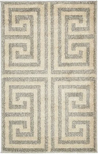 Miniatura 25 de Unique Loom Athens Collection - Alfombra clásica geométrica moderna con diseño de bordes, 3 pies 3 pulgadas x 5 pies 3 pulgadas, negro/beige