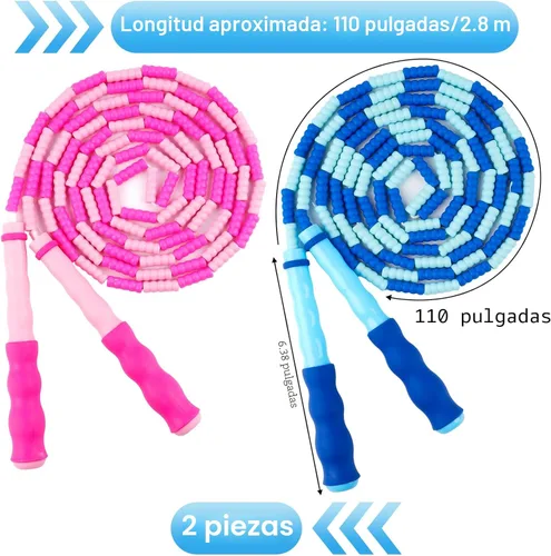 Miniatura 7 de Jump Rope for Kids, Adjustable Jump Ropes for 4 5 6 7 8 10 12, Tangle Free Jumping Rope Age 8-12, Segmented Soft Beaded Skipping Rope for Women