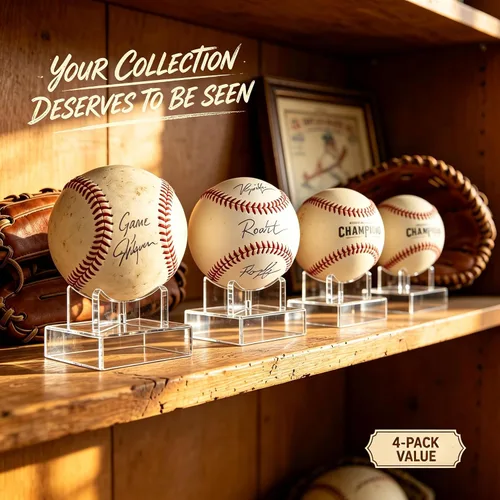 Miniatura 3 de Paquete de 4/8 soportes de baloncesto acrílicos, soporte de exhibición para béisbol firmado, baloncesto, fútbol, voleibol y softbol, soporte