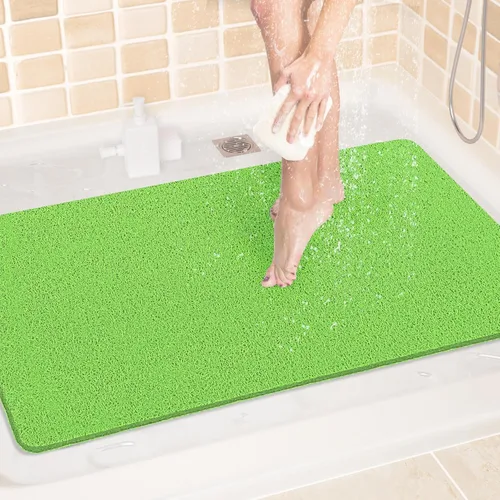 Miniatura 58 de LuxStep - Tapete de ducha, de 24 x 36 pulgadas, tapete de baño antideslizante con drenaje, tapete de baño de cloruro de polivinilo, de secado Gris