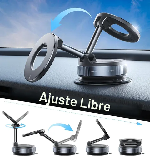 Miniatura 5 de REOKILY Soporte magnético de teléfono para automóvil mejorado al vacío 2026, reforzado en 360°, 96 libras, soporte de teléfono con ventosa ultra