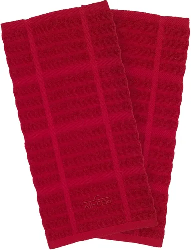 Miniatura 2 de All-Clad Toallas de cocina sólidas: altamente absorbentes, súper suaves de larga duración, 100% algodón, 17 x 30 pulgadas para limpiar y secar Chili