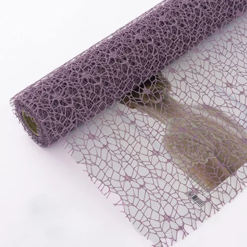 Miniatura 11 de Papel de regalo de malla de jacquard coreano con flores caladas 1 rollo, suministros para floristería, papel para envolver ramos de flores, Blanco
