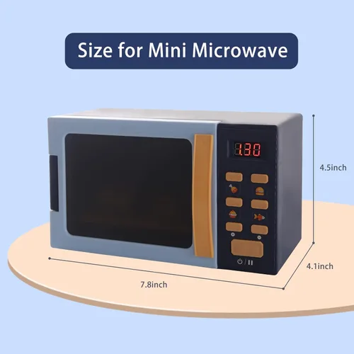 Miniatura 5 de Cuterabit - Juguetes de microondas para niños con luz y sonido, electrodomésticos de cocina realistas, accesorios de cocina de juego y comida