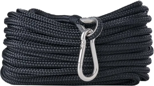RainierSupplyCo Cuerda de Ancla para Barco - Cuerda Marina de Doble Trenzado Línea de Ancla - Línea de Navegación de Nailon de 50 pies con Dedal de
