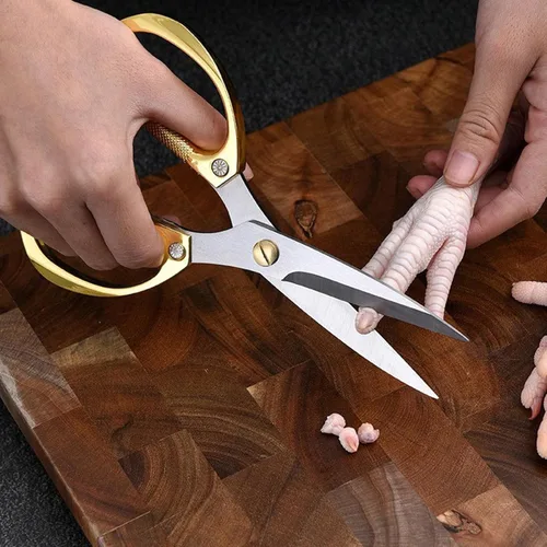 Miniatura 6 de Tijeras de cocina de acero inoxidable – Paquete de 2 tijeras de carne multiusos resistentes para aves de corral, cocina y preparación de alimentos
