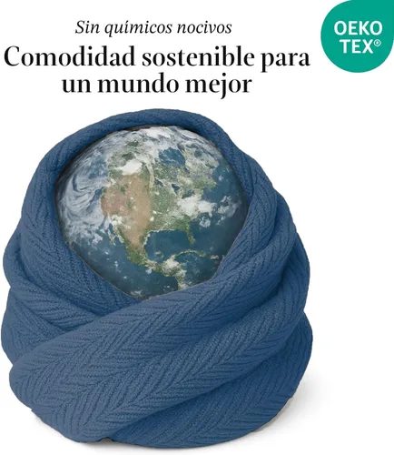 Miniatura 6 de Threadmill Mantas de algodón de lujo para cama tamaño King Manta acogedora 100% algodón para todas las estaciones tamaño King Manta térmica