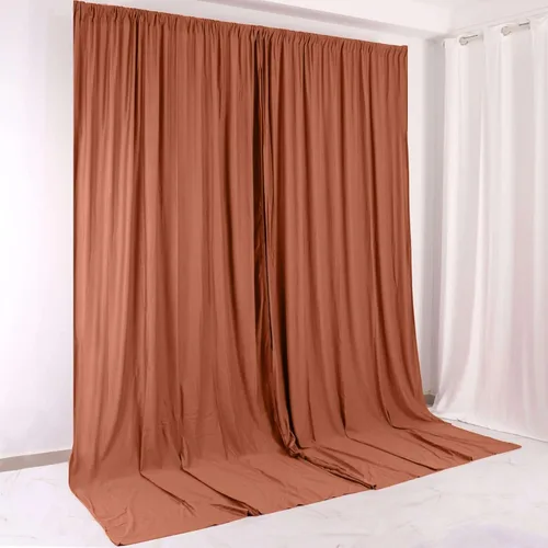 Miniatura 14 de Efavormart - Paquete de 2 cortinas de fondo ignífugo de amatista violeta de 10 x 10 pies, resistentes y sin arrugas, para eventos teatrales y galas