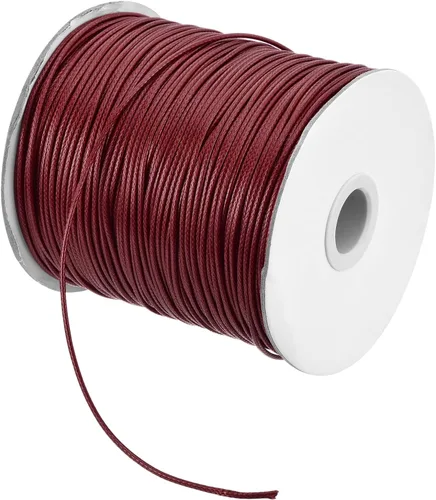 Miniatura 51 de MECCANIXITY Cordón encerado de poliéster encerado de 0.031 in, cuerda de cera de 175 yardas para hacer pulseras, collares, cuentas, joyería y Caqui