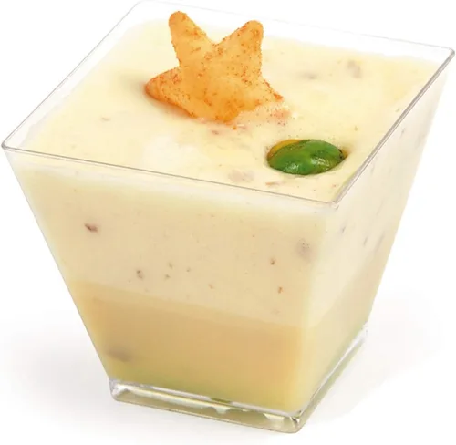Miniatura 7 de Tosnail Paquete de 100 vasos de postre de plástico transparente de 2 onzas con 100 cucharas de postre, tazas cuadradas de aperitivo de parfait