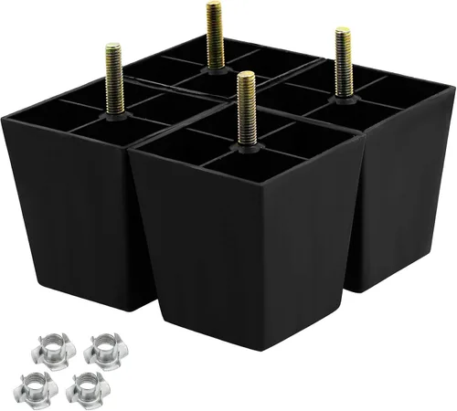 Miniatura 11 de 4 patas de sofá de 2.5 pulgadas, patas cónicas para muebles, patas de sofá de plástico con pernos de suspensión M8 para sofá, tocador, armario