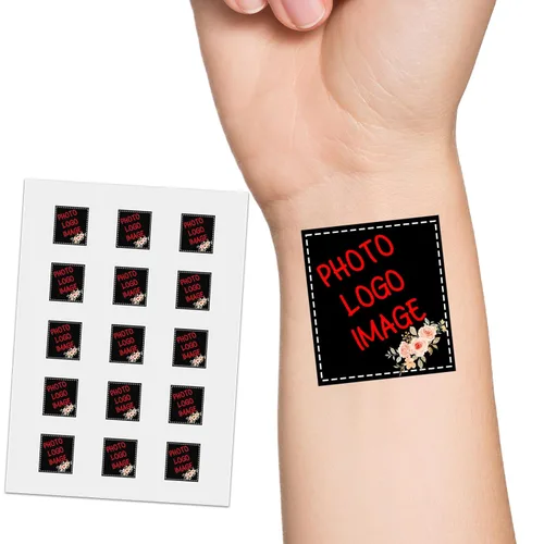 Miniatura 9 de YESCUSTOM Tatuajes temporales personalizados con foto, tatuaje facial personalizado con logotipo para adultos, parejas, mujeres, hombres, tatuajes