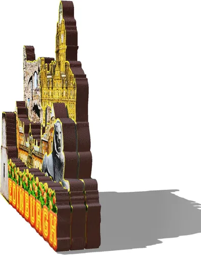 Miniatura 2 de Imán de madera de Inglaterra Edimburgo 3D para nevera, recuerdos coleccionables, decoración hecha a mano, artesanías 2