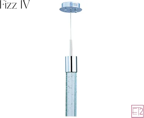 Miniatura 2 de ET2 E22771-91PC Fizz IV Bubble Glass Cilindro Mini LED Lámpara de techo colgante, 1 luz 3 vatios, cromo pulido