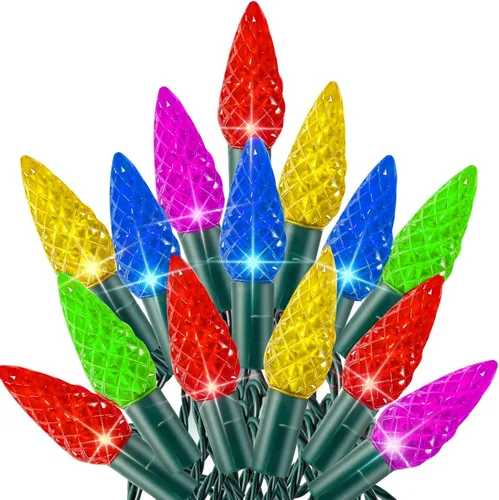 Miniatura 8 de TW SHINE C6 - Guirnalda de luces de Navidad, 200 LED de 66 pies, 8 modos, impermeable, conectable, color blanco