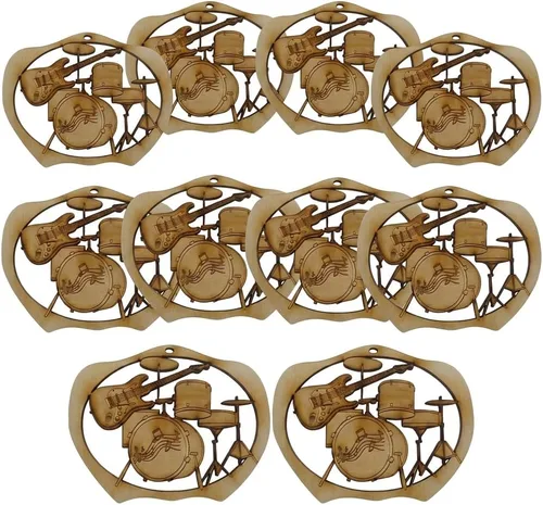 10PK Drum and Guitar Ornament, Band Gift, Drum Ornaments for Christmas Tree, Musician Gifts for Men and Women