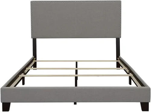 Miniatura 5 de Coaster Home Furnishings Boyd 350071Q - Marco de cama tapizado de tela de transición, tamaño Queen, cabecero de 50 pulgadas, color gris