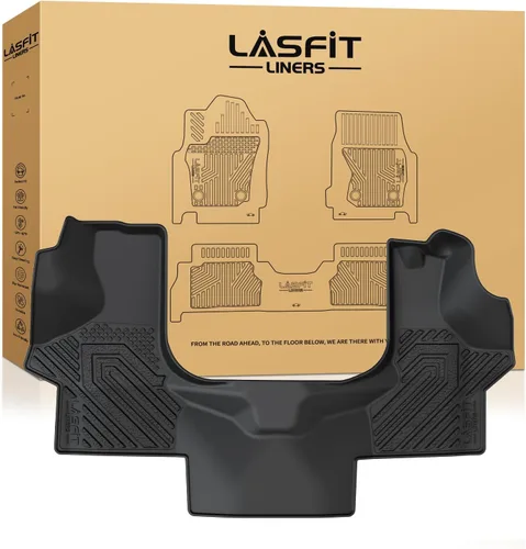 Miniatura 58 de LASFIT Juego completo de tapetes de elastómero termoplástico para todo tipo de clima de ajuste personalizado para automóviles, de 1ª y 2ª fila, 3