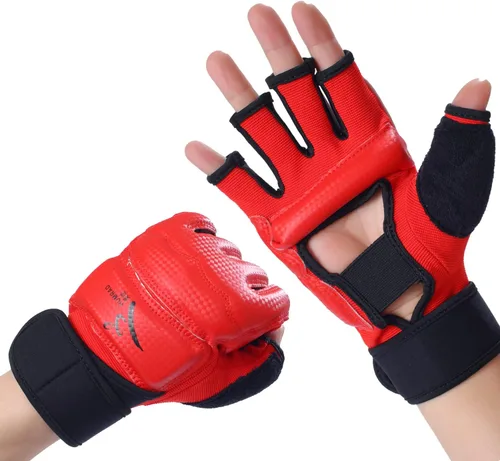 Kickboxing Sparring Gloves TKD Gloves for Men Women Half Finger Boxing Gloves Fighting Gloves Boxing Gloves for Punching Bag Training Gloves for Men