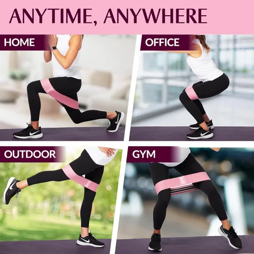 Miniatura 5 de Gymbee bandas de resistencia Premium para entrenar – Bandas de ejercicio para entrenar glúteos, muslos y piernas – Bandas de tela antideslizantes