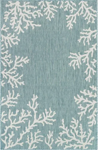 Miniatura 30 de Liora Manne Carmel - Alfombra decorativa de mezcla sintética para interiores y exteriores, de bajo perfil, contemporánea, decoración de peces Agua