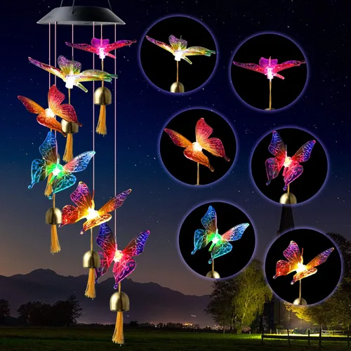 Miniatura 12 de JOBOSI Ramo de la madre, carillón de viento conmemorativo con tubo negro, regalos decorativos, adecuado para interiores y exteriores, perfecto